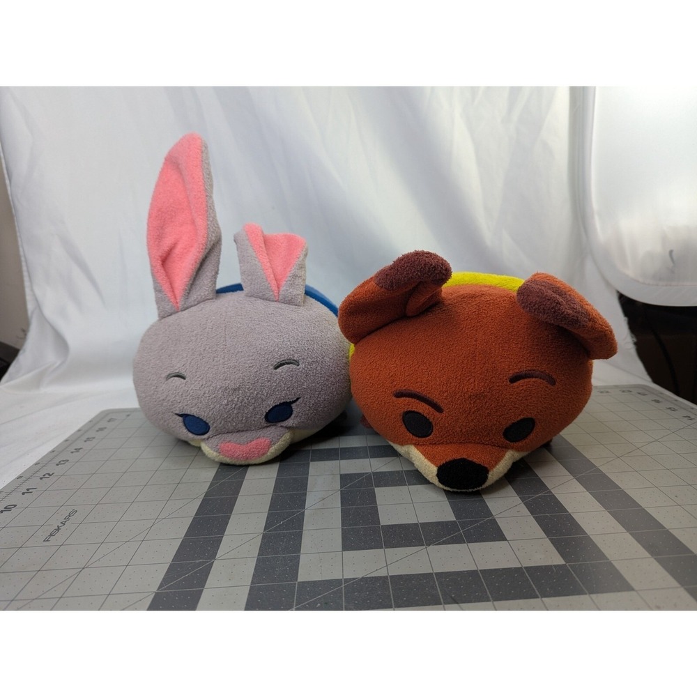 Disney Tsum Zootopia Judy Hopps Bunny Nick Wilde Fox Lot Plush 12 Inch Stuffed